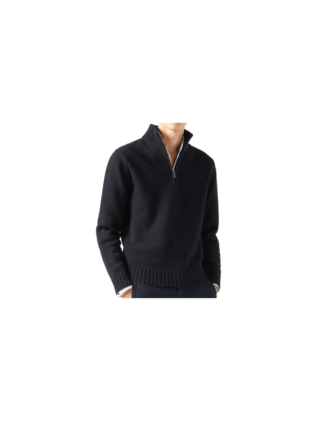 Jersey Half-Zip Negro