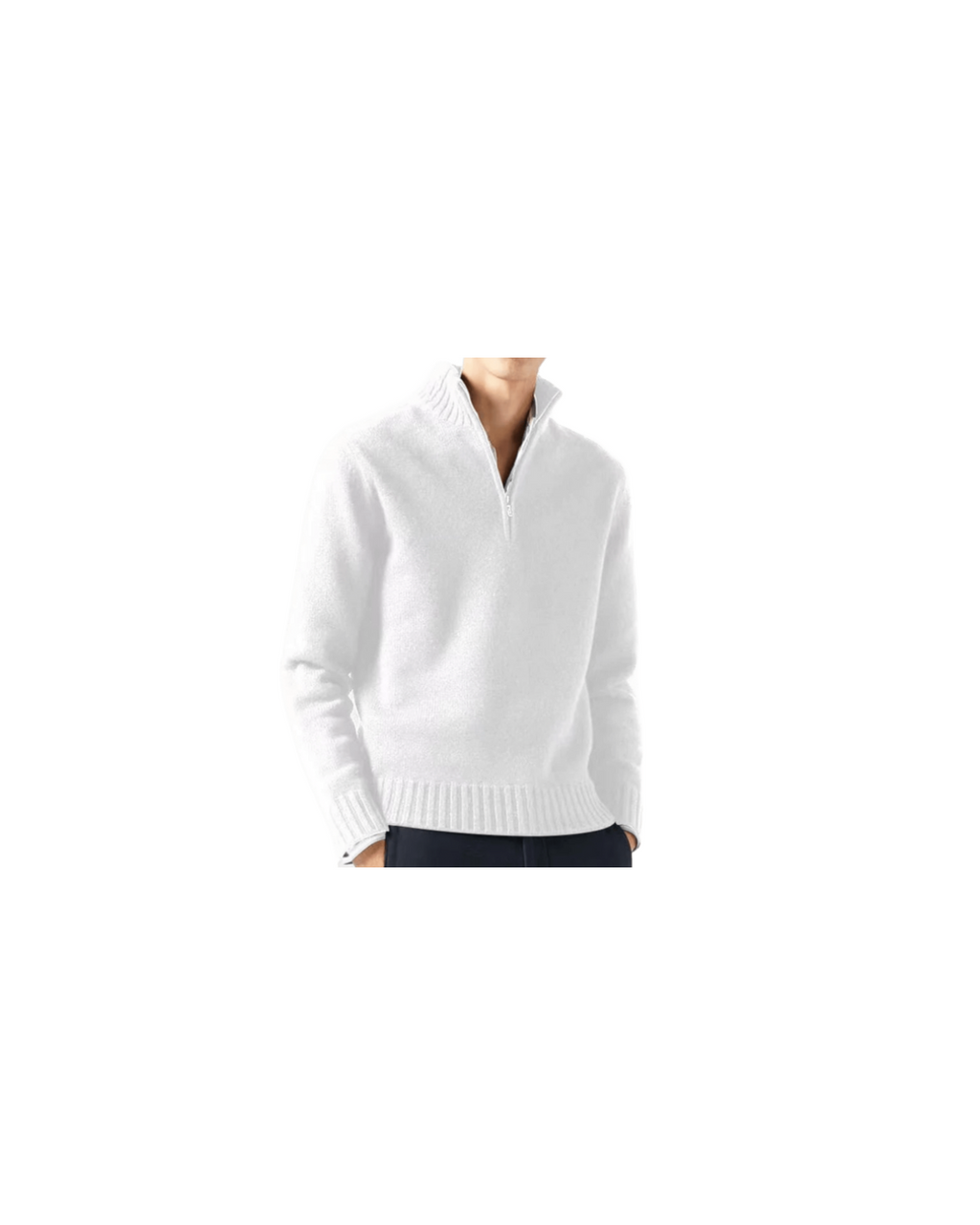 Jersey Half-Zip Blanco