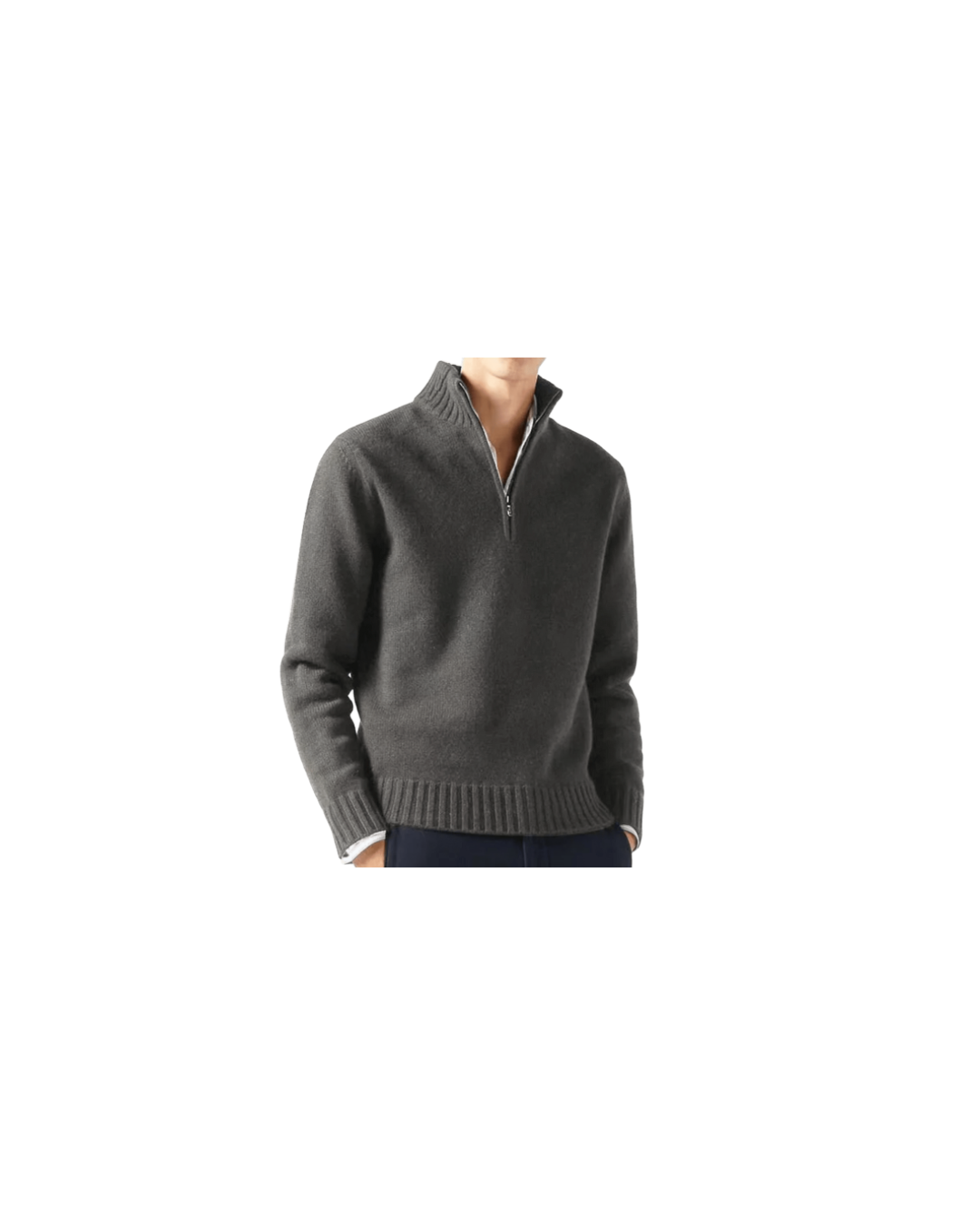 Jersey Half-Zip Gris Oscuro