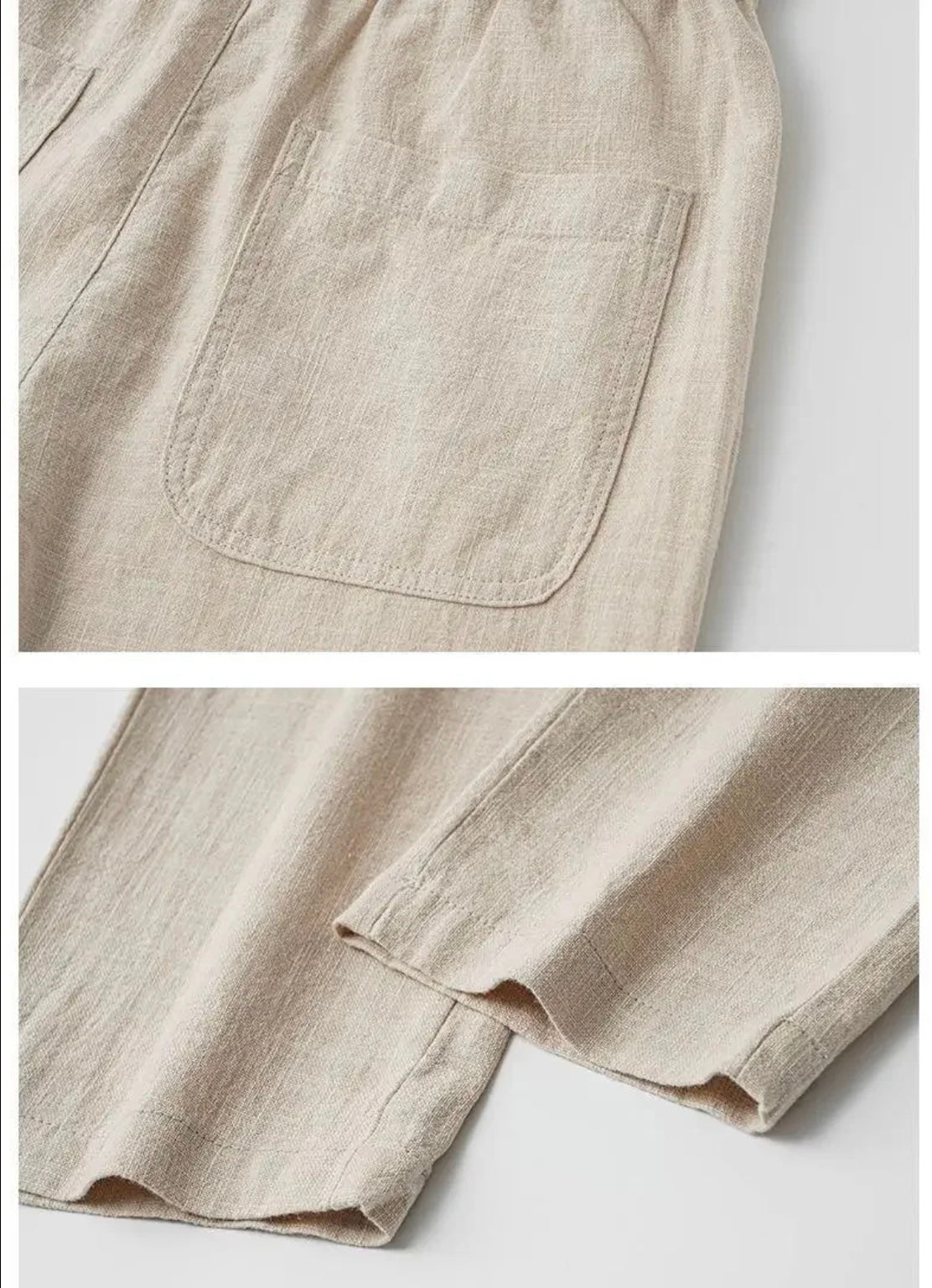 Pantalón lino Beige