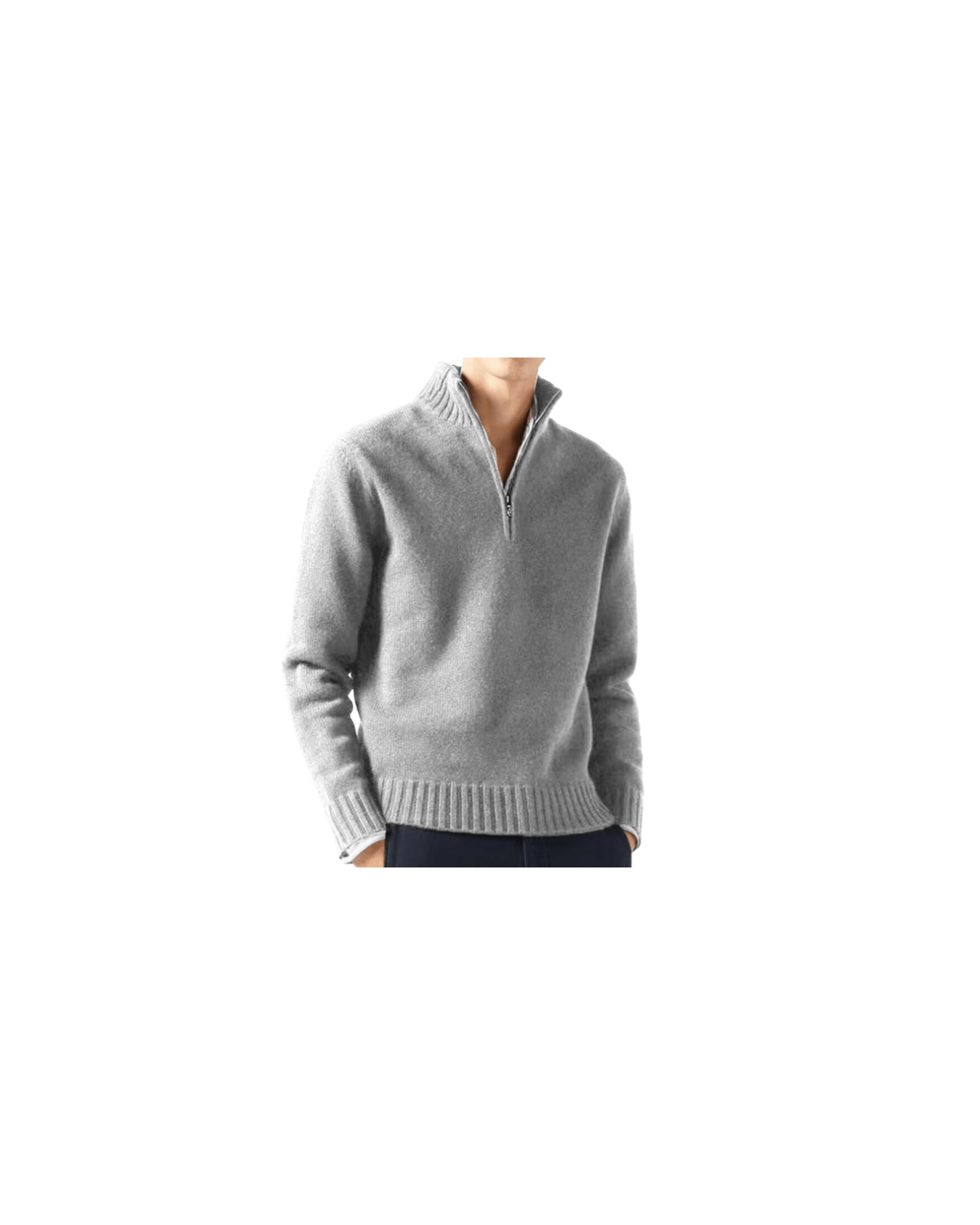 Jersey Half-Zip Gris
